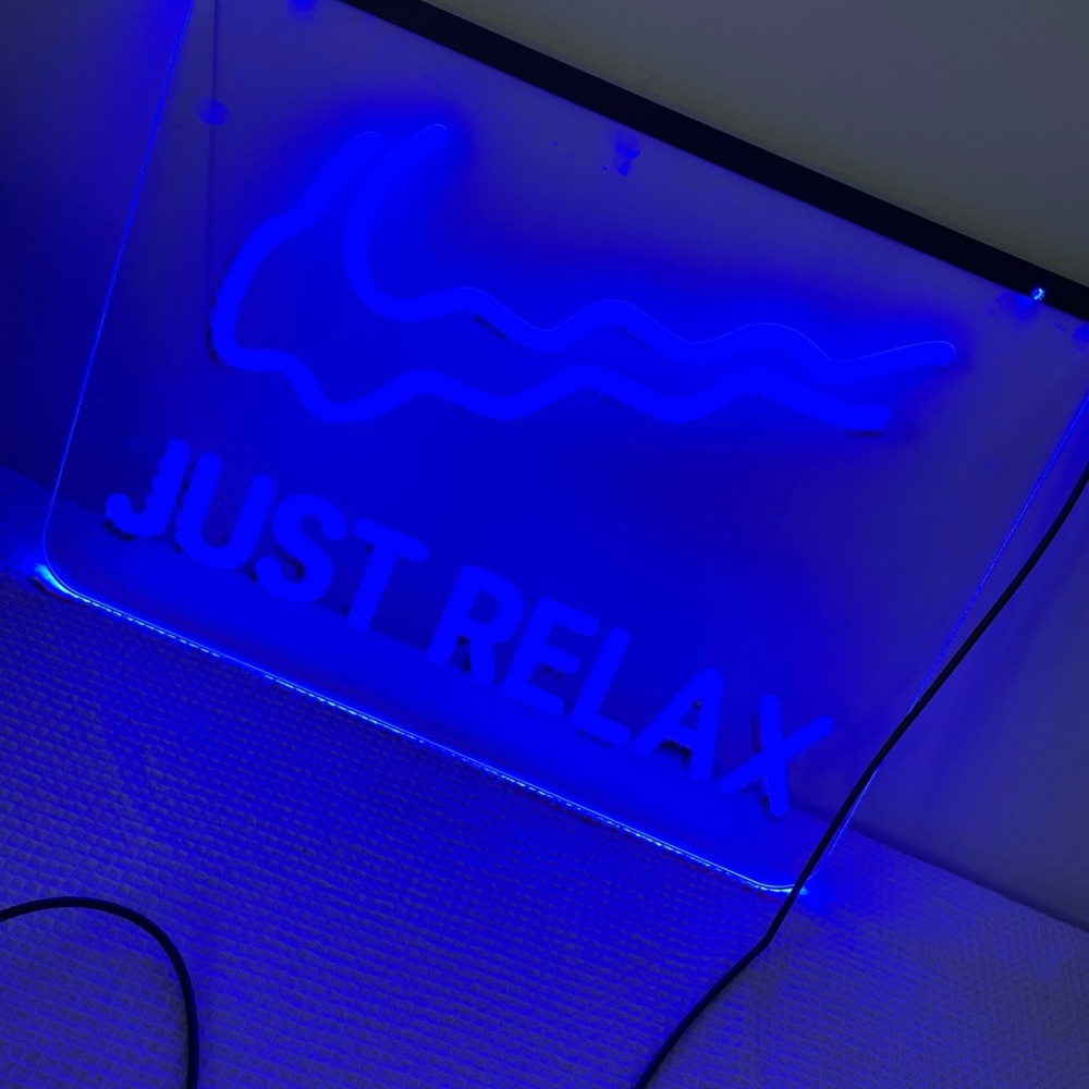 Blue Neon 'Just Relax' Sign 16” by 12” USB no block included adjustable bright - Picture 11 of 16